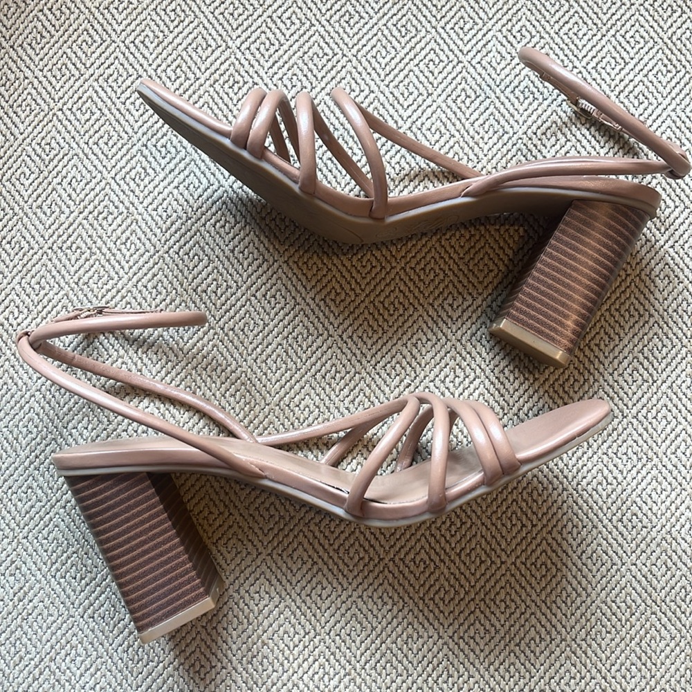 Nine West Tan Strappy Sandals, 8